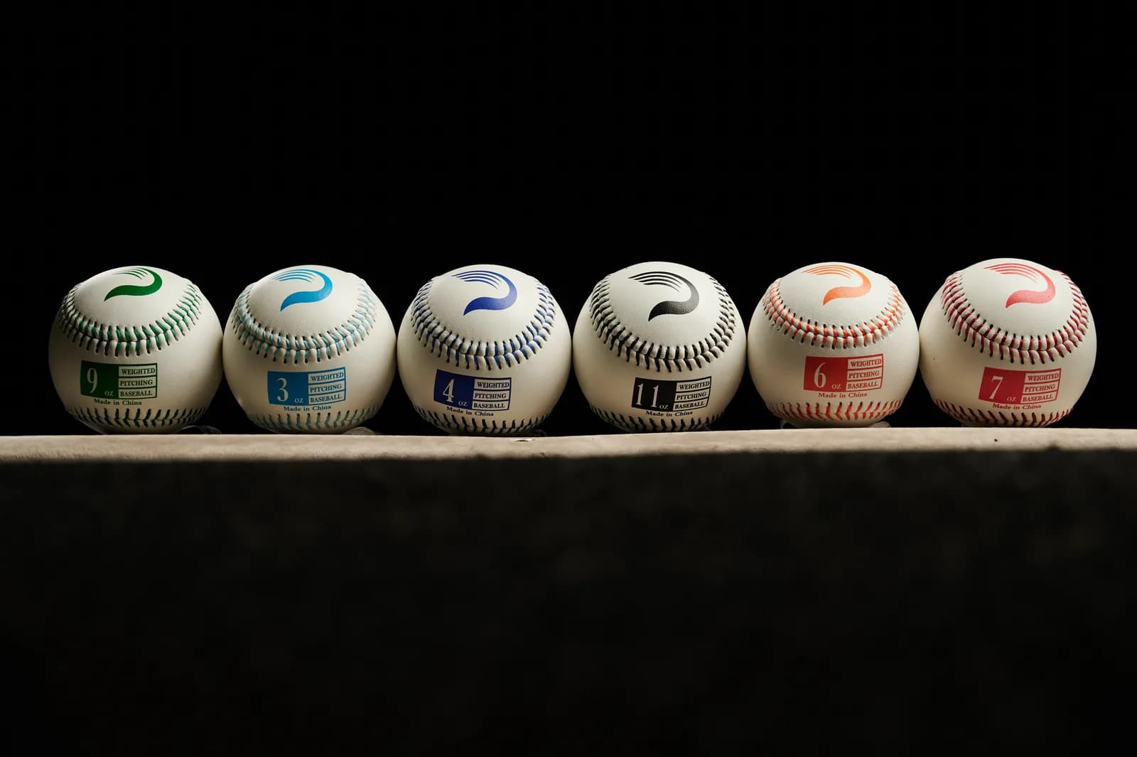 Weighted baseballs used in progressive throwing rehabilitation