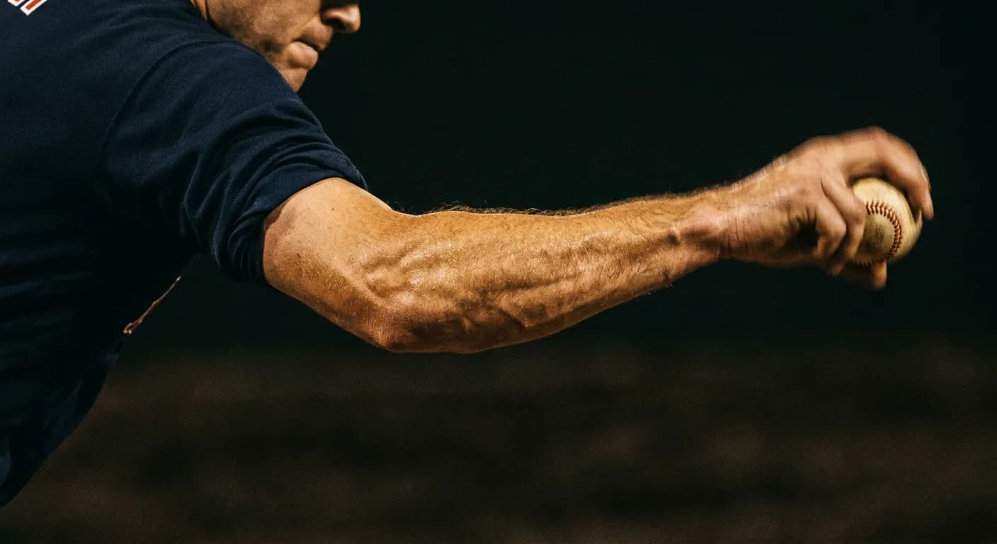 The forearm muscles and medial elbow structures stressed during pitching